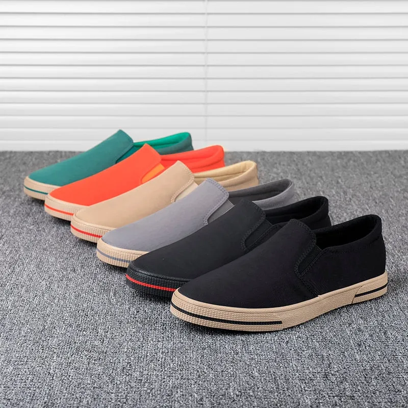 Advbridge Canvas Shoes Men's Sneakers Breathable Ultra-light Loafers Slip-On Mens Casual Shoes Hot Sale Summer Walking Flat Shoes