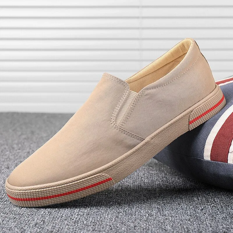 Advbridge Canvas Shoes Men's Sneakers Breathable Ultra-light Loafers Slip-On Mens Casual Shoes Hot Sale Summer Walking Flat Shoes