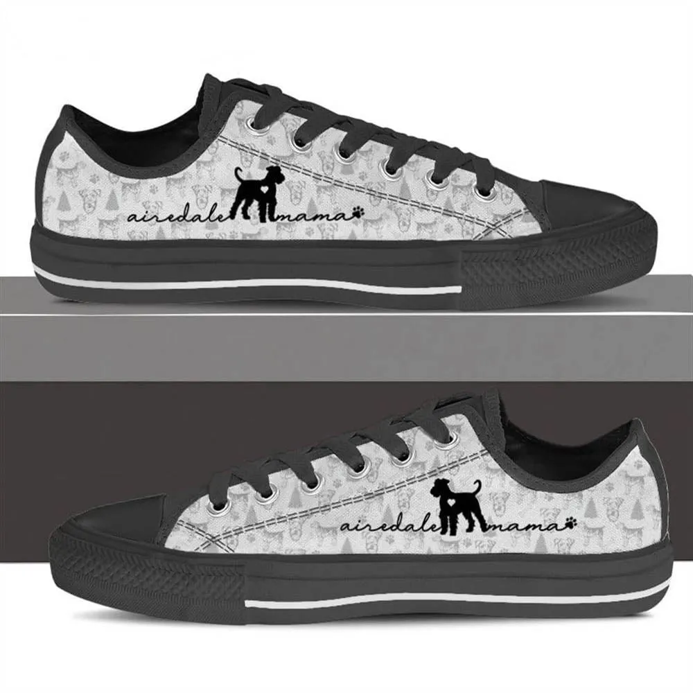 Airedale Terrier Low Top Shoes, Airedale Terrier Canvas Shoes, Dog Printed Shoes, Canvas Shoes For Men, Women