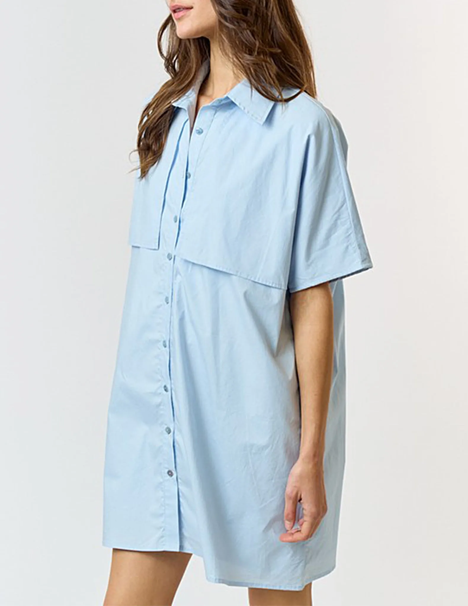 Audrey Boxy Cotton Shirt Dress