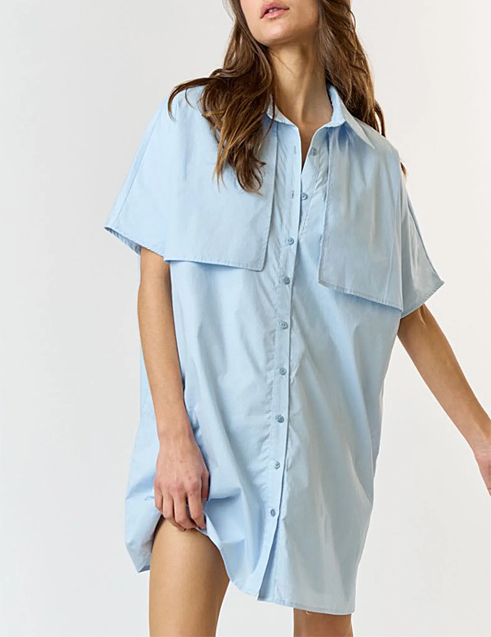 Audrey Boxy Cotton Shirt Dress