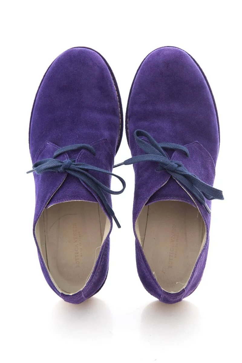 Bottega Veneta Purple Suede Oxford SZ 36.5