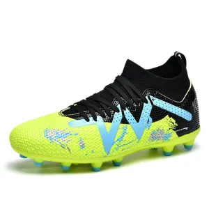 Camouflage High-Top Soccer Cleats, raining