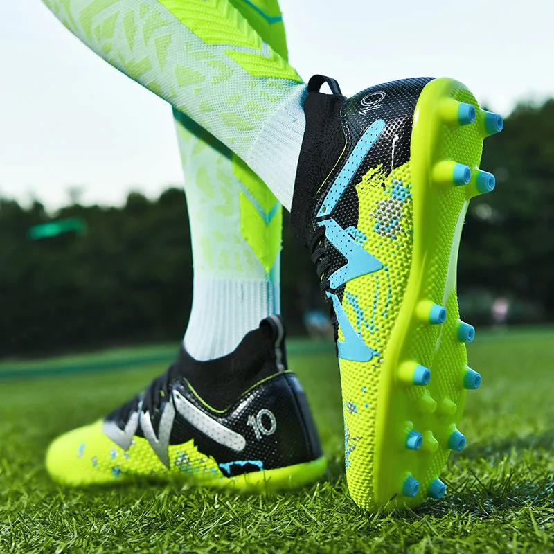 Camouflage High-Top Soccer Cleats, raining