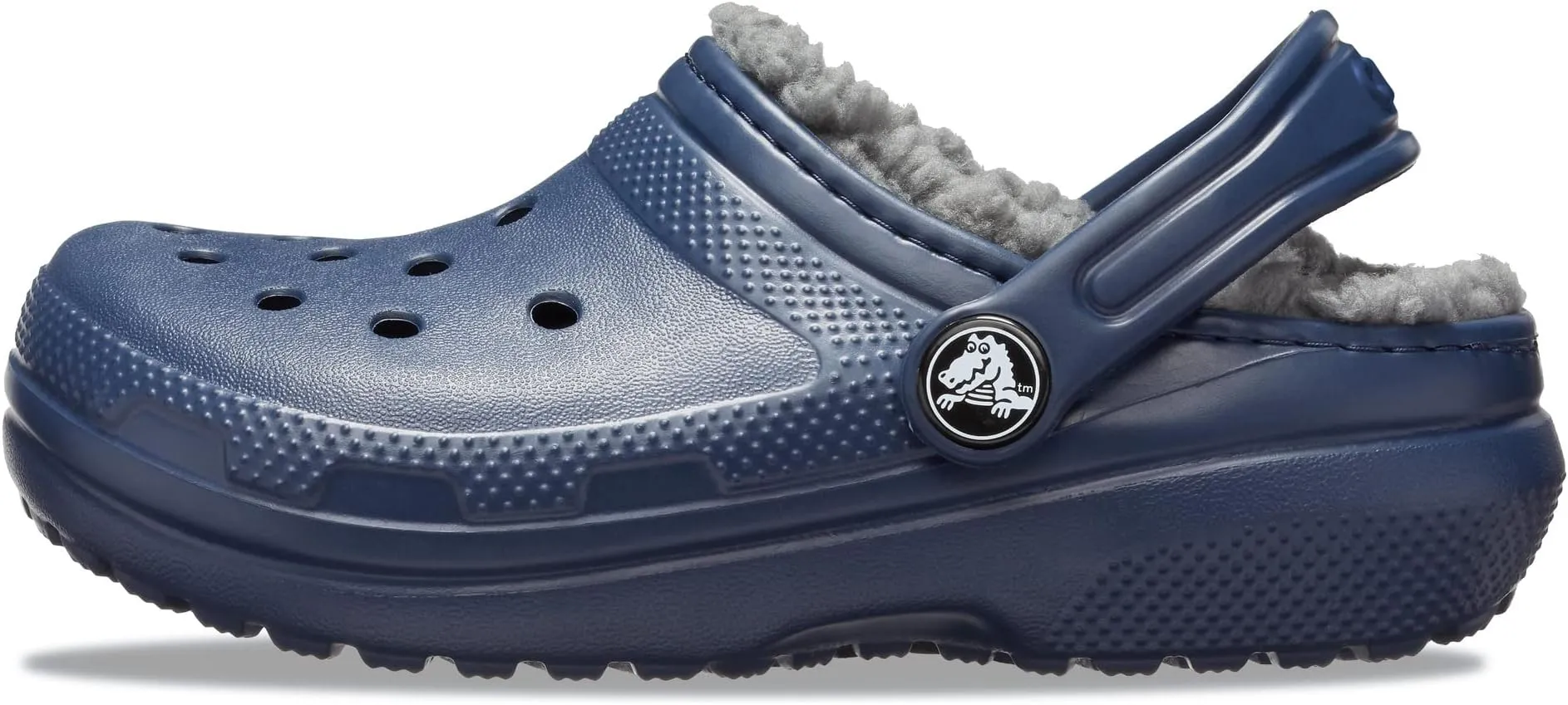 Classic Lined Clog Crocs, Navy/Charcoal