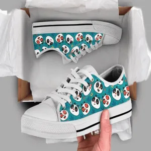 Cute Teddy Low Top Canvas Shoes, Animal Print Canvas Shoes, Print On Canvas Shoes