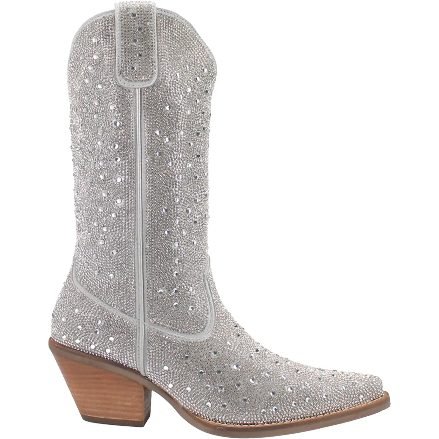 Dingo Womens Silver Dollar Silver Leather Fashion Boots