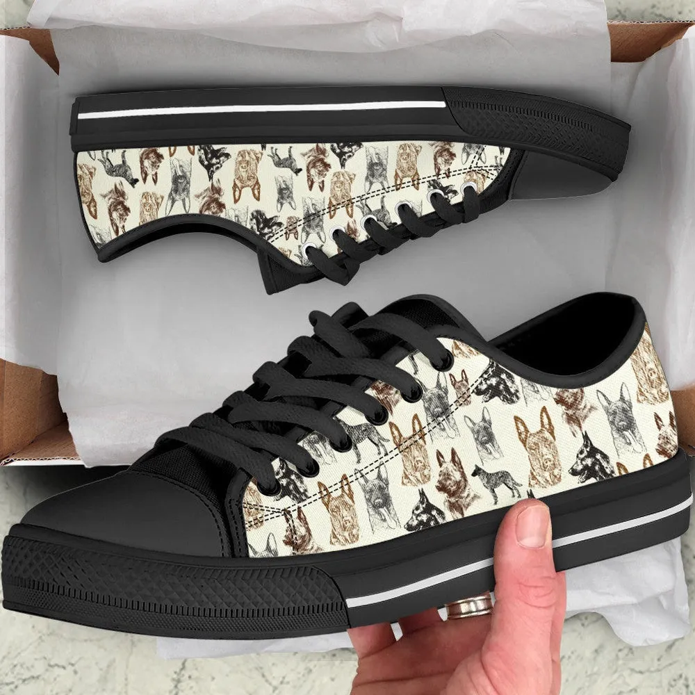 Dutch Shepherd Low Top Shoes - Low Top Sneaker, Dog Printed Shoes, Canvas Shoes For Men, Women