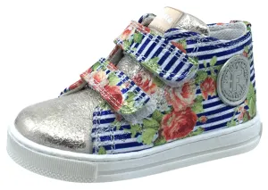 Falcotto Girl's Michael Fashion Sneakers, Blue Stripe/Platino