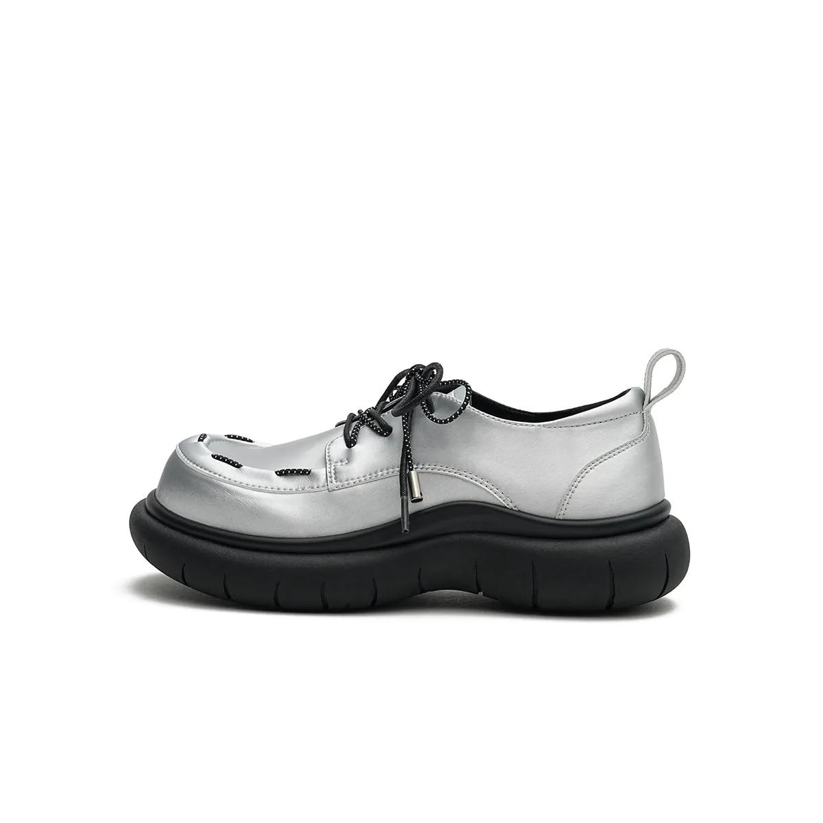 Lace-Up Leather Shoes with Padded Bottoms