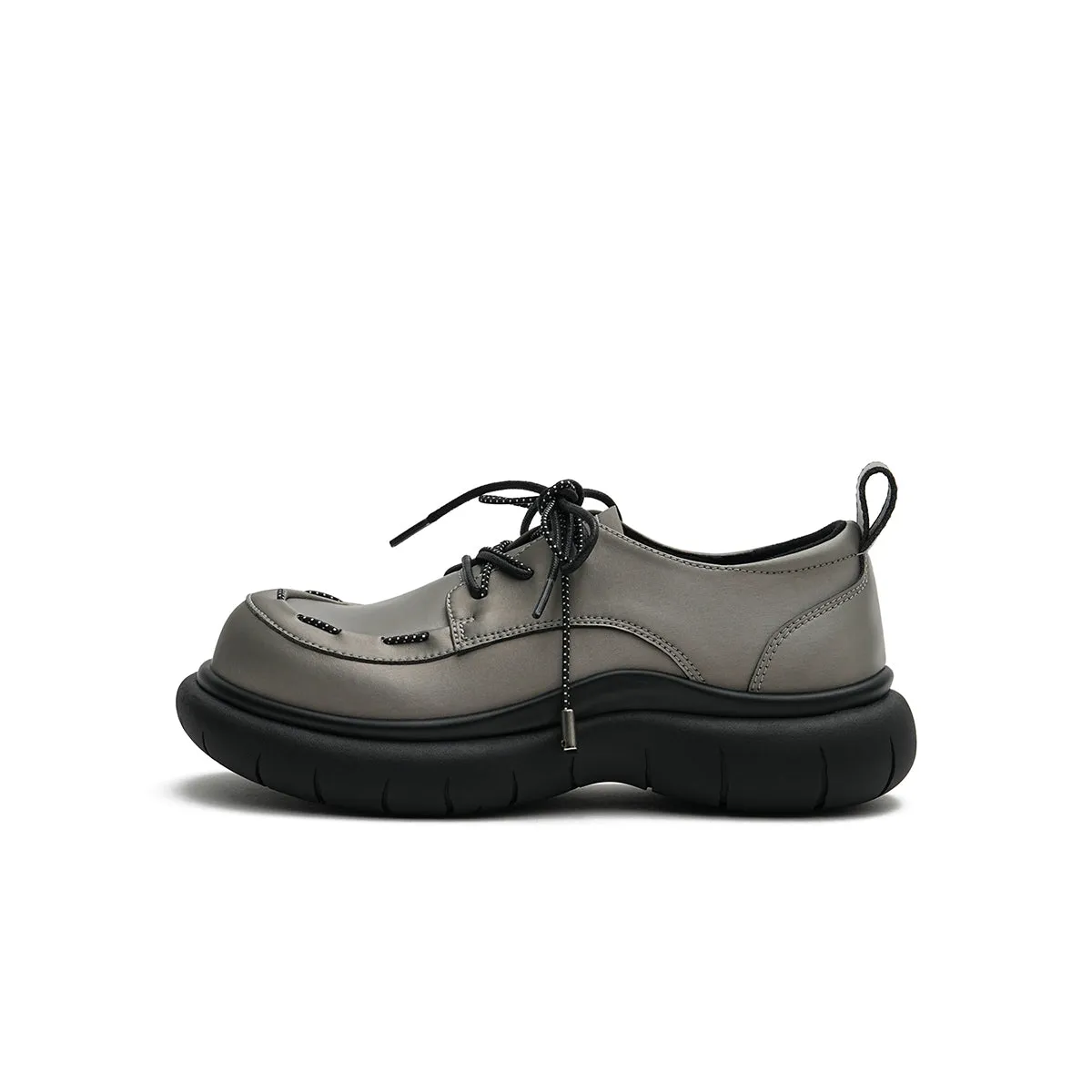 Lace-Up Leather Shoes with Padded Bottoms