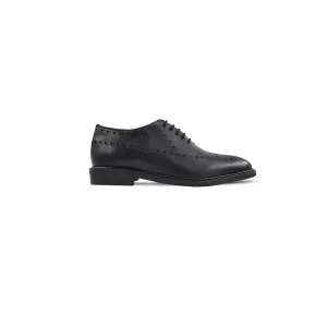 Pecora- Kid's Black Calf Leather Wholecut Shoe (5-12 Years Old)