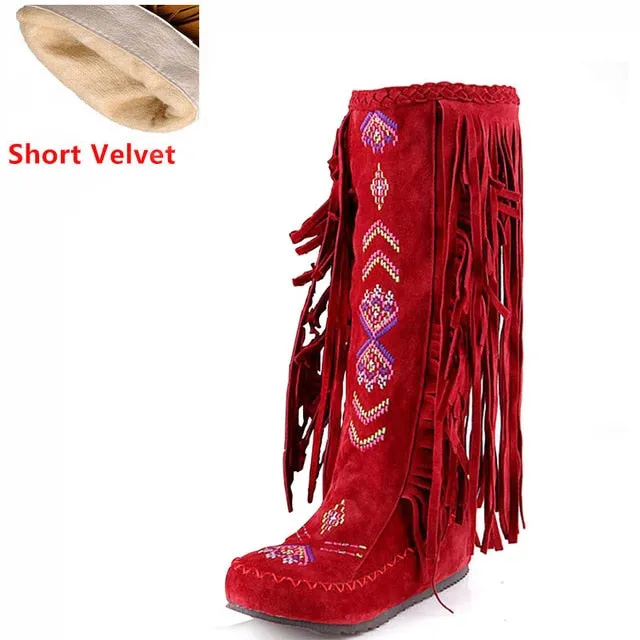 TEEK - Knee Moccasin Tassel Boots