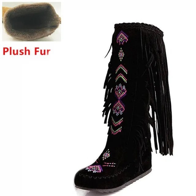 TEEK - Knee Moccasin Tassel Boots