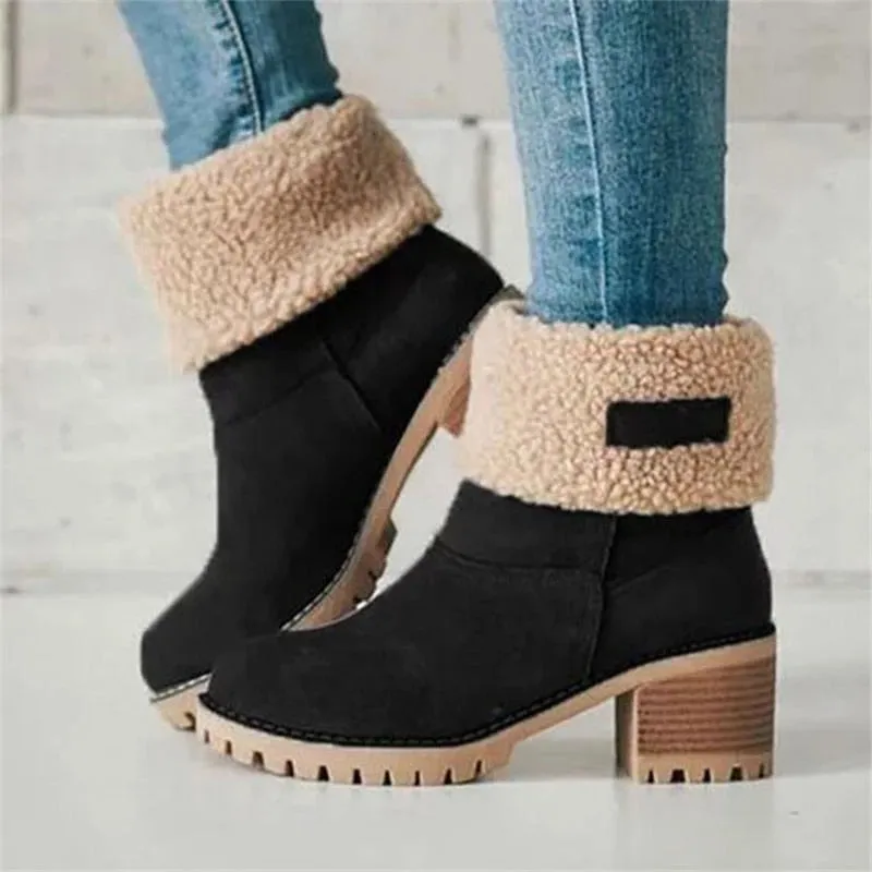 Trendy Roll Up/ Down Fur Casual Boots