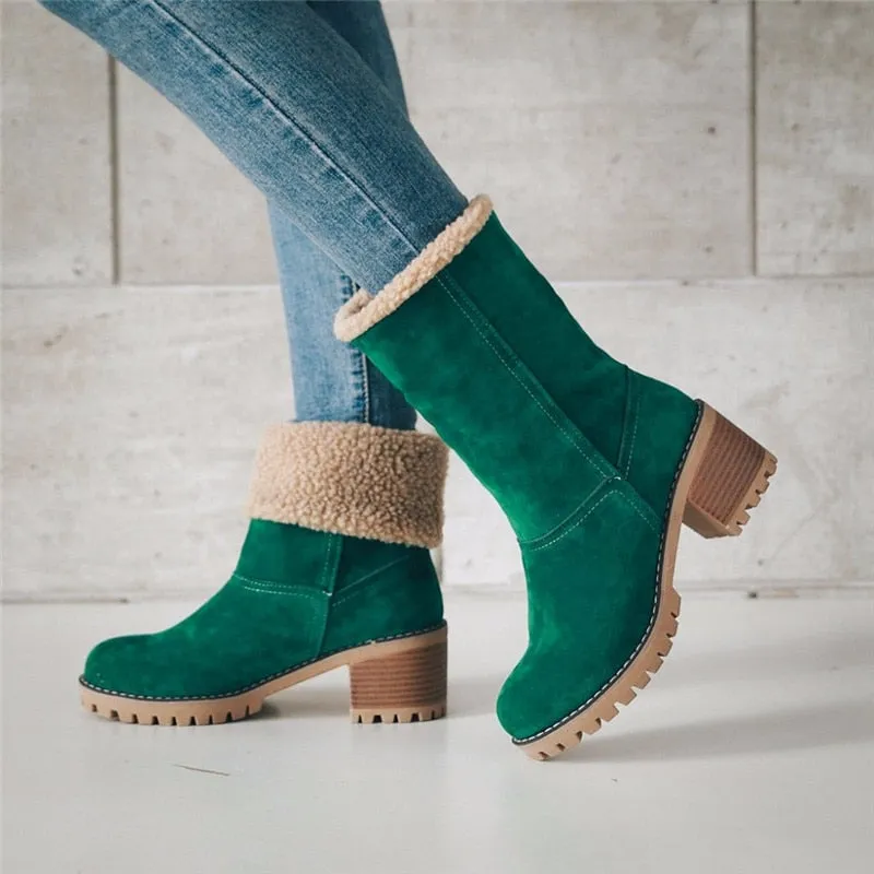 Trendy Roll Up/ Down Fur Casual Boots