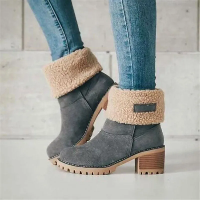 Trendy Roll Up/ Down Fur Casual Boots